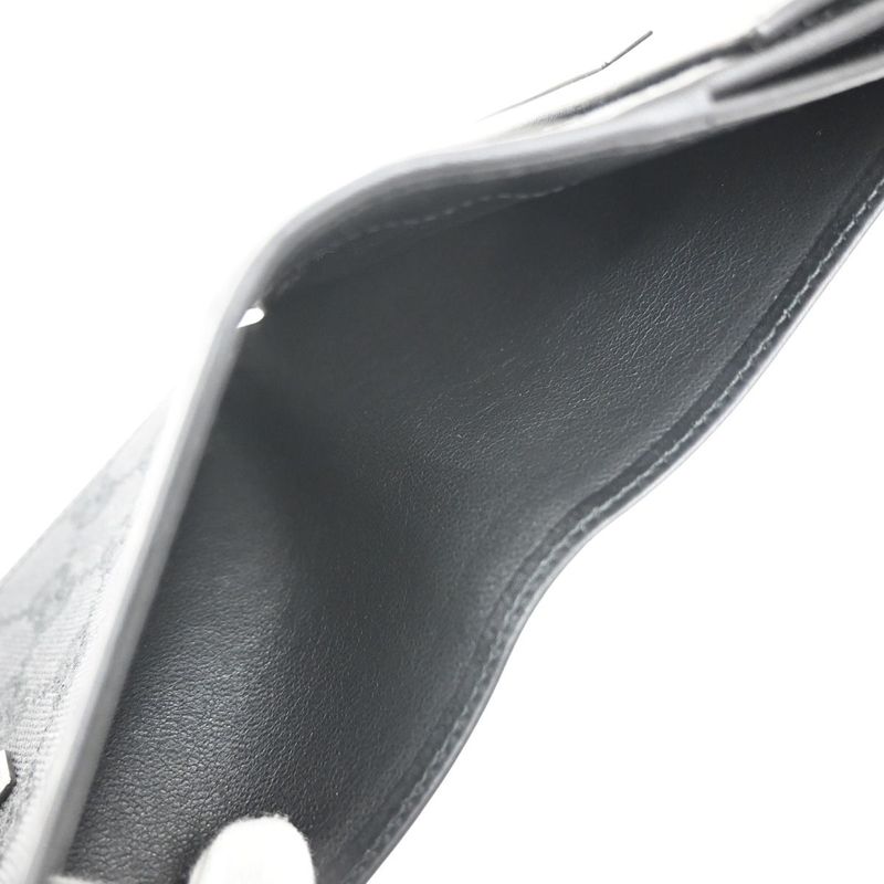 Gucci Wallet GG Bifold Wallet Black Canvas Leather 35ka628