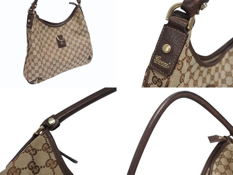 Gucci Bag Handbag GG Canvas Leather Beige Brown Gold — view 4
