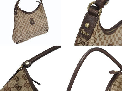 Gucci Bag Handbag GG Canvas Leather Beige Brown Gold — view 4