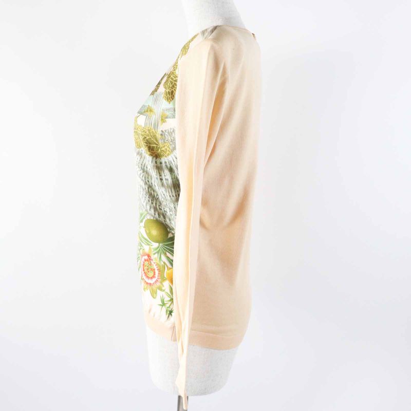 Hermes Passiflores Passionflower Silk Cotton Twill Raine Knit Cut And Sewn