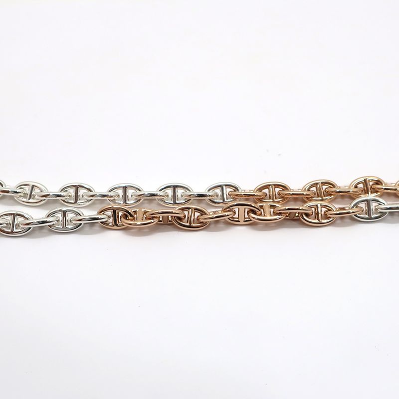 Unused Hermes Chaine D'ancre PM Double Tour Bracelet 43 Frames 18K