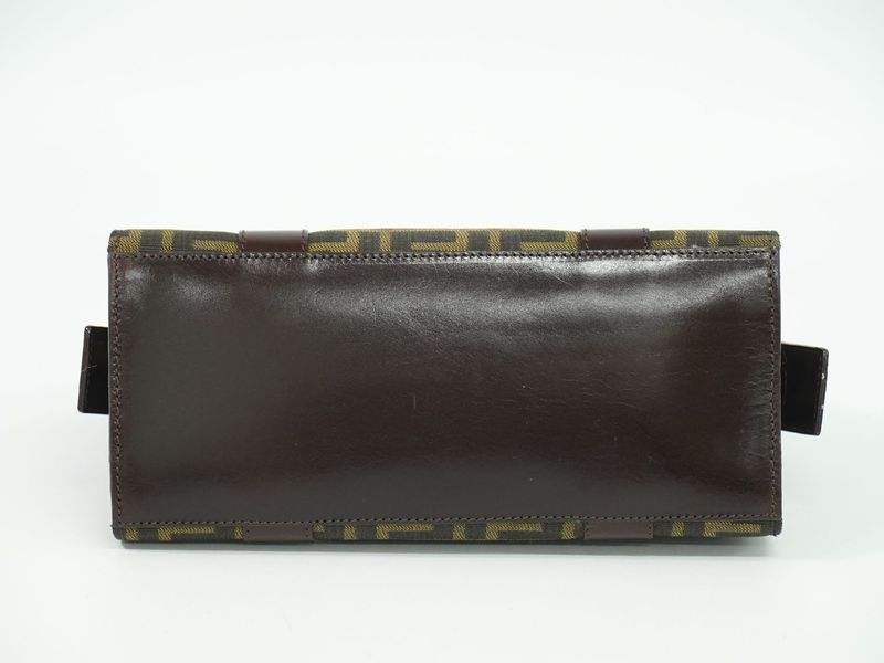 Authentic Fendi Zucca Handbag Canvas Brown Zucca Bag Pre-owned [follow-up