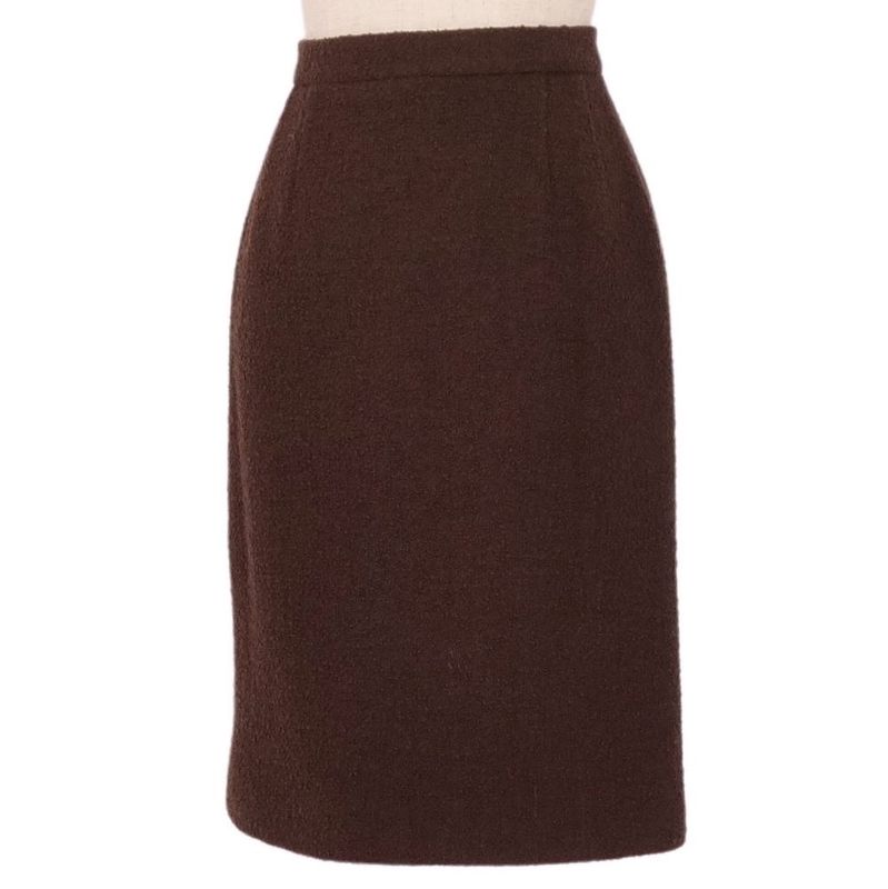 Vintage Chanel Skirt With Clover Buttons Wool