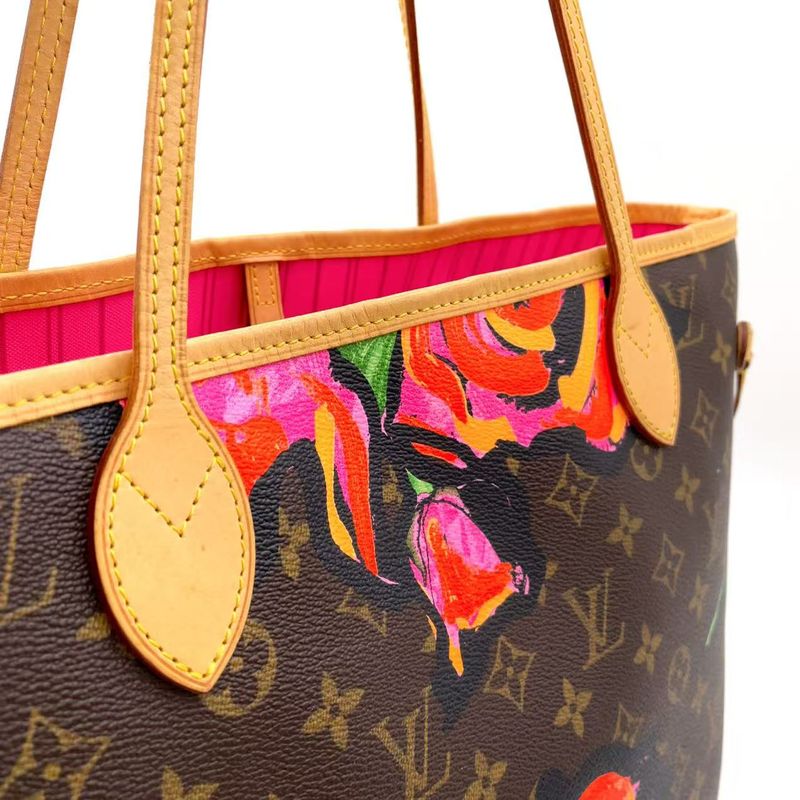 Louis Vuitton Neverfull MM Monogram Rose Monogram Rose Leather X PVC Pink X