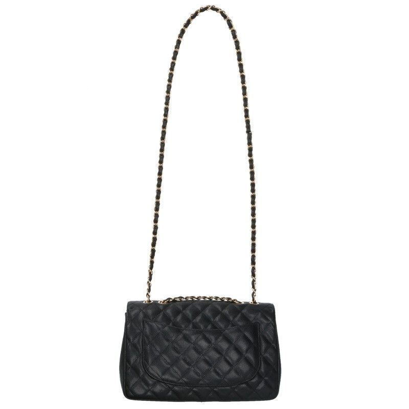 Chanel Deca Matelasse 30 Caviar Skin Single Flap Chain Shoulder Bag Women 30