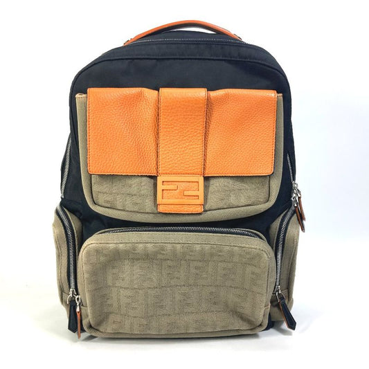 Fendi Backpack Sac Zucca Multi 7vz048 Nylon/canvas Black