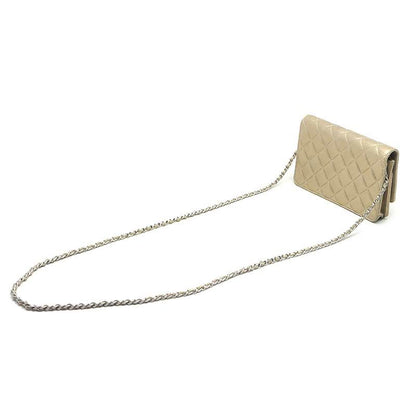 Chanel Matelasse Chain Wallet Leather Gold Shoulder Bag