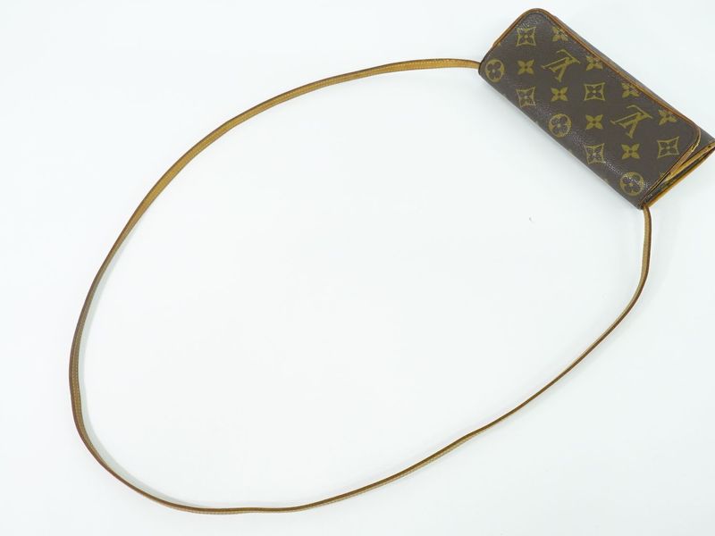 Authentic Louis Vuitton LV Pochette Twin PM Monogram 2WAY Shoulder Bag Brown