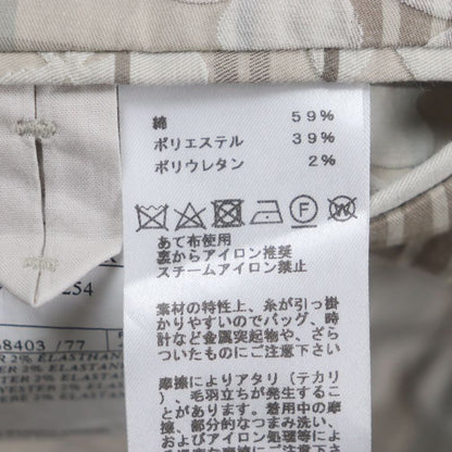  Hermes Clover Checked Single Cotton Jacket Ancon Tailored Jacket Beige 50