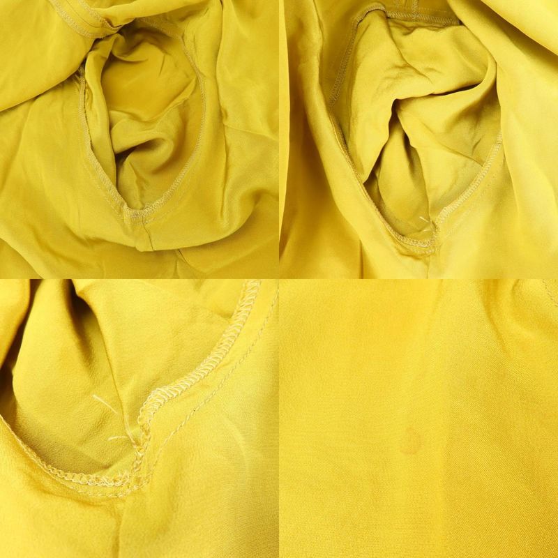 Christian Dior Blouse M Silk Mustard Bow Tie Blouse Top Apparel Women Ladies
