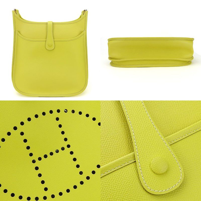 Hermes Shoulder Bag Crossbody Evelyne 3GM □JO Engraved Epson Fluorescent Yellow