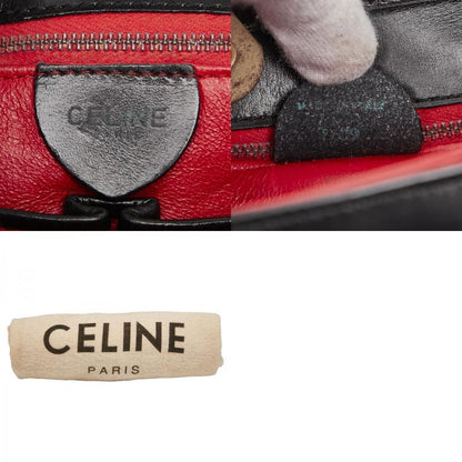 Celine Triomphe Crossbody Shoulder Bag Black Leather Women's Celine