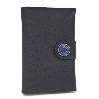 Hermes Serie Card Case Leather Navy Stamped B