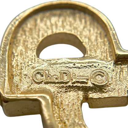 Christian DIOR Necklace Plated Metal Plated Metal Rhinestone CD Logo Gold