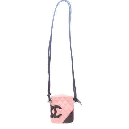 Chanel A25177 No 8 Pink Black Cambon Small Pochette Shoulder Bag Black Quilted