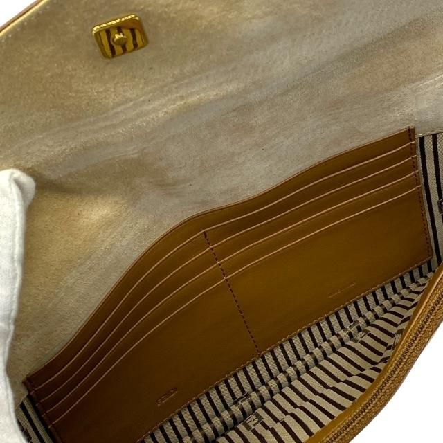Fendi Chameleon 8m0284 Clutch Bag Clutch Pochette Leather Light Brown Beige