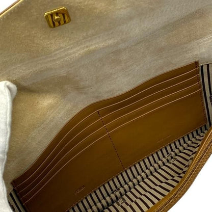Fendi Chameleon 8m0284 Clutch Bag Clutch Pochette Leather Light Brown Beige