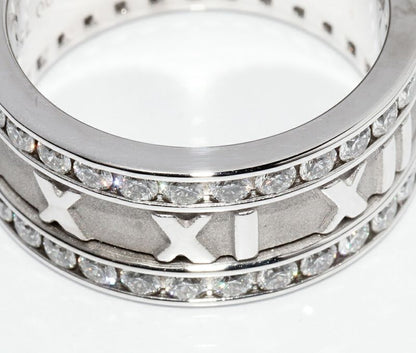 Tiffany & Co Ring 18K White Gold Diamond Atlas Full Circle Ring Width 86mm