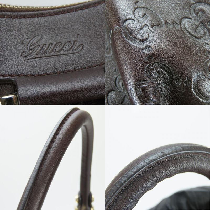 Gucci Handbag 190525 Abby Simaleather Dark Brown Gold Hardware One Shoulder