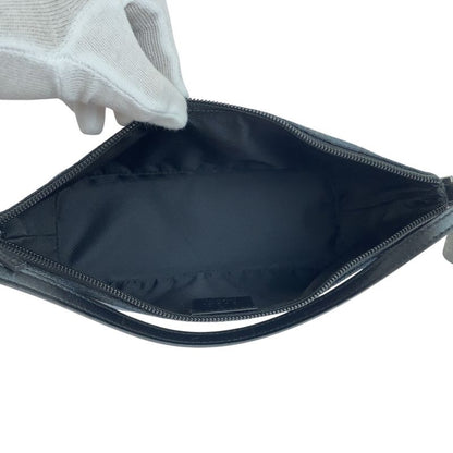 Gucci Black Silver Hardware GG Canvas/leather 039 1103 Handbag Accessory Pouch