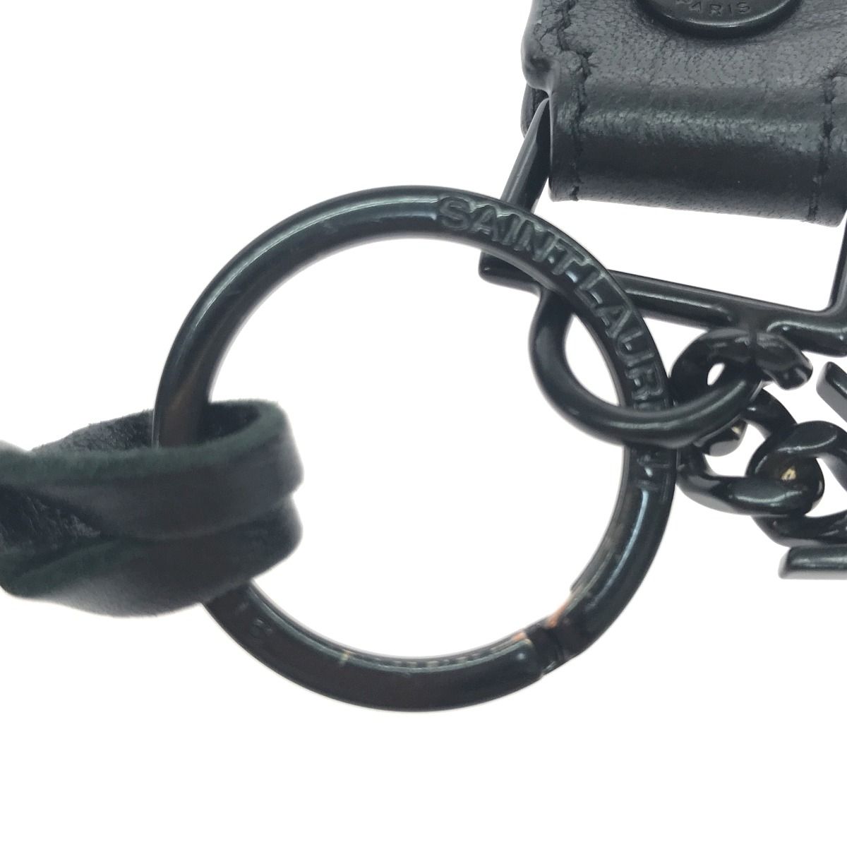 Saint Laurent (Yves Saint Laurent) Key Holder Key Ring Logo Plate Type