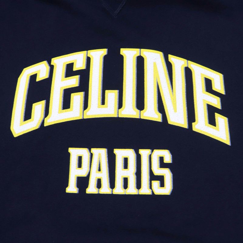 Celine 24SS 2y70f6700q 100% Cotton Cracked Cotton Fleece Oversized Hoodie Black