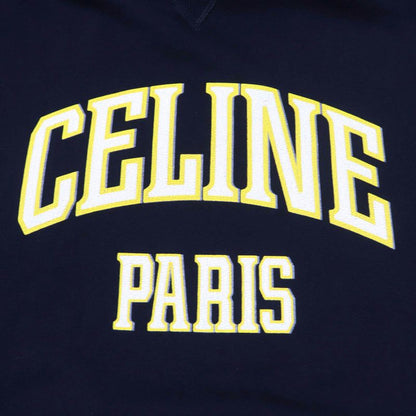 Celine 24SS 2y70f6700q 100% Cotton Cracked Cotton Fleece Oversized Hoodie Black