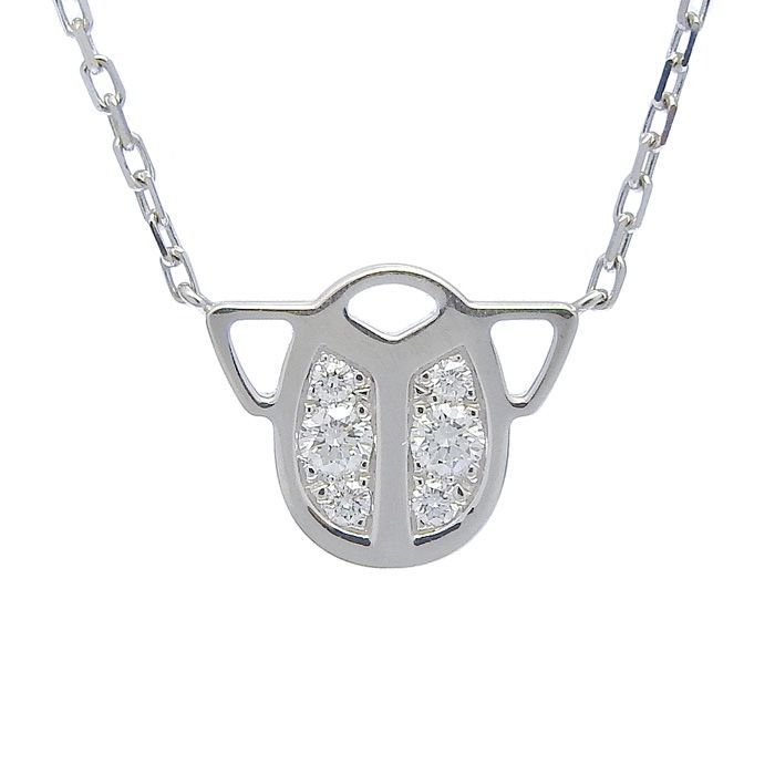 Cartier Scarab Diamond Necklace 18K White Gold 750 White Gold Diamond Approx
