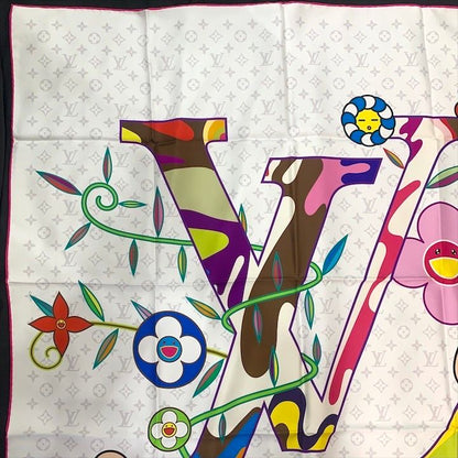Louis Vuitton Takashi Murakami Collaboration Lvlogo Super Flat Blanc Carre 90