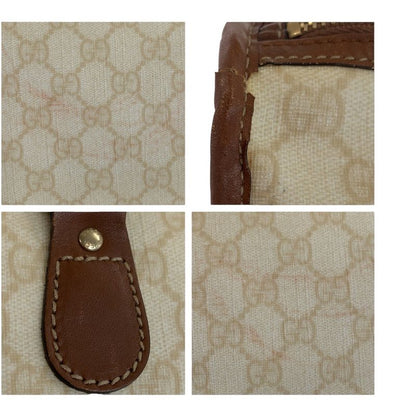 Gucci GG Plus Brown Ivory Gold Hardware Pvc/leather 189899 Business Bag