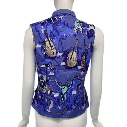 Hermes Concerto Vest Size 38 Blue