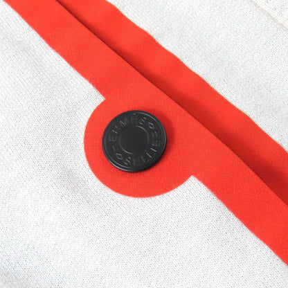 Hermes FIT 100% Cotton Serie Button Logo Half Zip Hoodie Pullover Hoodie Light