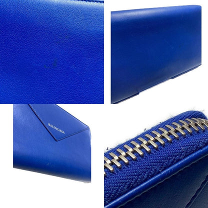 Balenciaga Round Zipper Wallet Blue