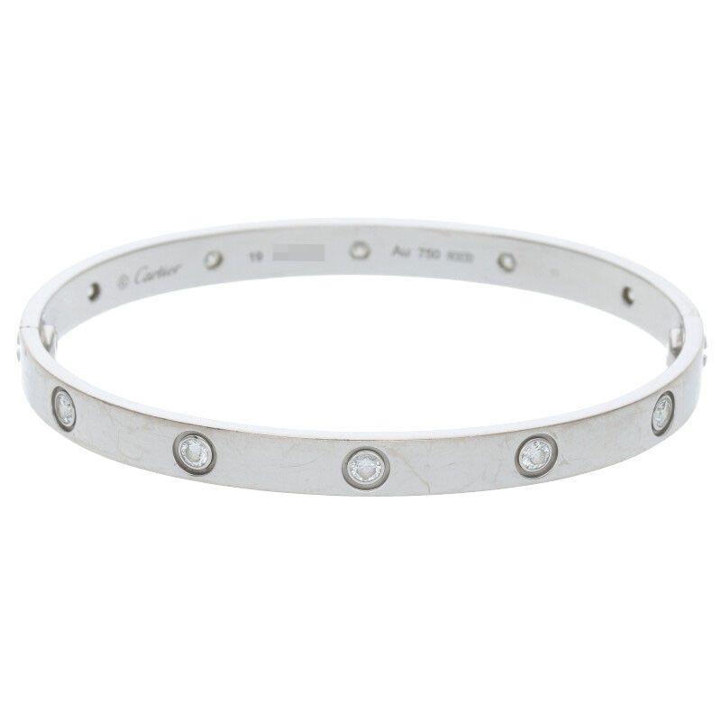 Cartier LOVE Bracelet Diamonds New Shape 18K White Gold Diamond Bracelet Men's