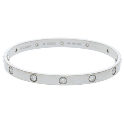 Cartier LOVE Bracelet Diamonds New Shape 18K White Gold Diamond Bracelet Men's