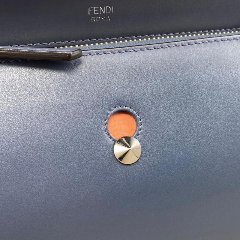 Fendi Handbag Shoulder Bag Dotcom 8bn293 Calf Leather Navy Blue Pink Beige Fendi