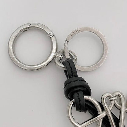 Loewe Charm Silver Black Anagram C821232x02 Excellent Condition