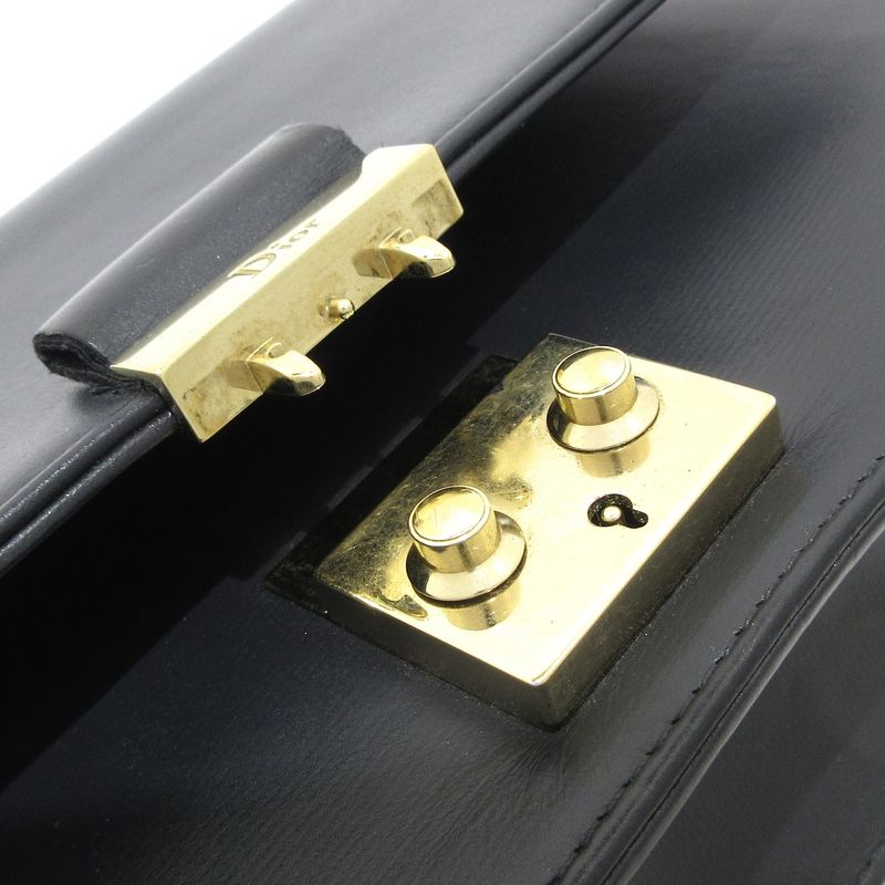 Dior/christian Dior Wallet - Black Chain Shoulder Leather