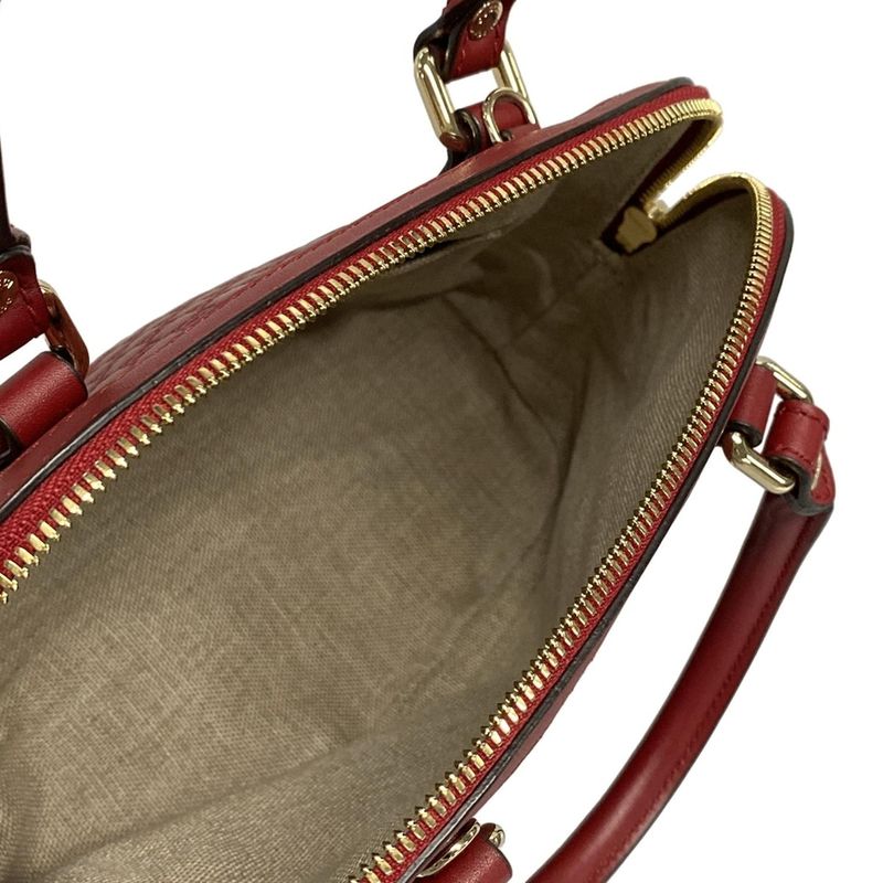Gucci Handbag Micro Guccissima 449654 Red Leather