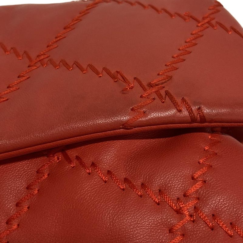 Chanel Shoulder Bag Ultra Stitch Orange Flap Bag / Silver Hardware / Chain