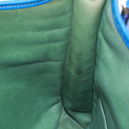 Hermes Evelyn 1 PM Leather And Chevre Blue Shoulder Bag Gold