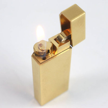 Cartier Pentagonal Roller Smoking Tool Gas Lighter Gold Swiss Made Men's