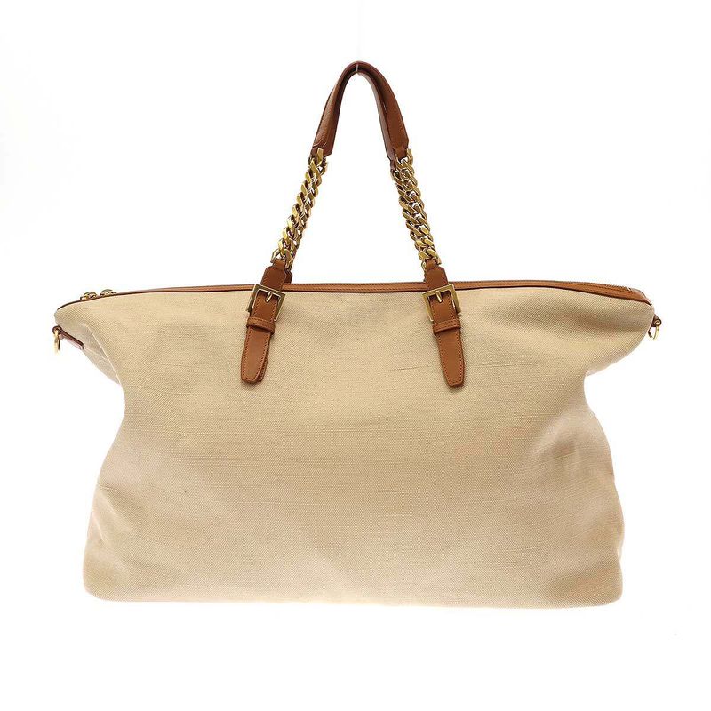 Saint Laurent Paris Leather Trimmed Canvas Duffel Bag 773705 09 23 Brownish