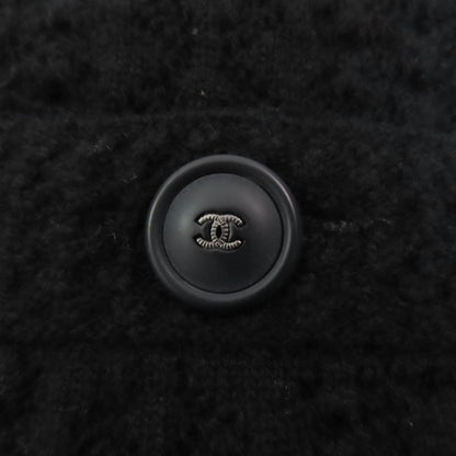 CHANEL 17B P57346k07533 Cashmere Coco Mark Button Knit Tight Skirt Black 36