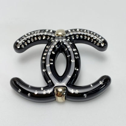 Chanel Coco Mark Brooch D23s Black Pin Type