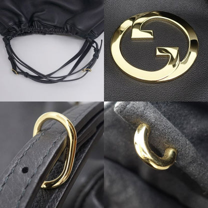 Gucci Blondie 2WAY Bag Hand Shoulder - 747372 Leather RFID Black Gold