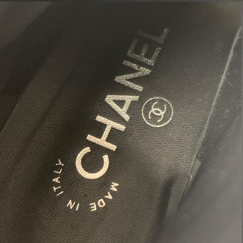 Chanel Boots Short Boots Shoes Tweed Black Navy Brown Logo Belt