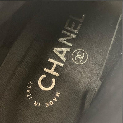 Chanel Boots Short Boots Shoes Tweed Black Navy Brown Logo Belt