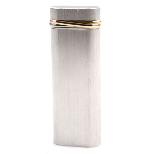 Cartier Trinity New Shape Oval Roller Lighter Silver Gold Swiss Made Ignition