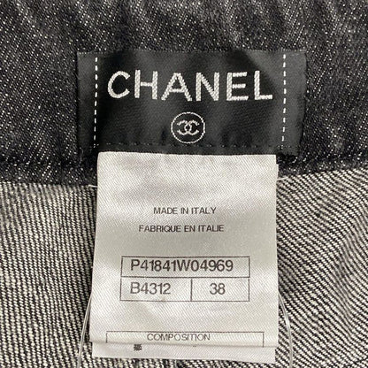 Chanel Jeans Size 38 M Women's P41841 Black Cotton